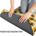 thumbnail image 3 of Beige Sunflower Pattern Hot Yoga Mat Towel Non Slip for Hot Yoga - Quick-Drying Yoga Mat Cover with 4 Corner Pockets with Travel Bag - Hot Yoga Towel Non Slip Grip Moisture Wicking Sweat 70"x26", 3 of 6