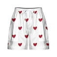 thumbnail image 5 of ITSAME Womens Sports Shorts, Hearts Prints Drawstring Soft Elastic Waist Loose Casual Running Shorts White, 5 of 5