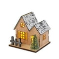 thumbnail image 2 of Christmas Decoration: Luminous Wooden House, LED Wooden Christmas House, Christmas Desktop Decoration for Home, 2 of 4
