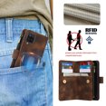thumbnail image 6 of for Samsung Galaxy A12 5G Wallet Case with Card Holder for Women Men, Phone Case RFID Blocking PU Leather Flip Shockproof Cover with Shoulder+Wrist Strap Zipper Credit Card Slots Stand,Brown, 6 of 7