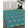 thumbnail image 3 of Ahgly Company Machine Washable Indoor Rectangle Transitional Turquoise Green Area Rugs, 5' x 8', 3 of 7