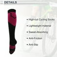 thumbnail image 4 of Calcetines de ciclismo Unique Bargains Antideslizantes Absorbentes de Sudor Antifricción para Exterior Color Negro y Púrpura Talla L-XL Neutros Unisex 1 Par Rayas de Bloque de Color, 4 of 7