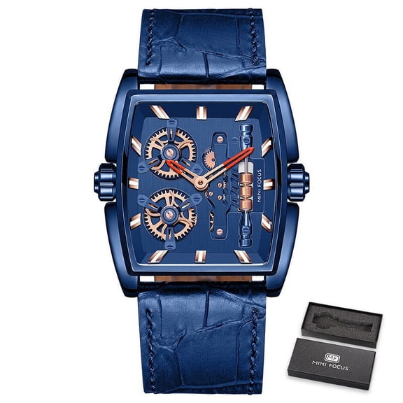 MINI FOCUS Mens Watches Top Brand Luxury Design Quartz Watch Wrist Men Stainless steel mesh belt or Leather Strap 32m Waterproof
