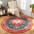 thumbnail image 4 of Lochas Soft Round Area Rug Vintage Circle Rug Carpet for Living Room Bedroom Nursery Bathroom Kitchen,4Ft,Red, 4 of 7