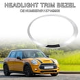 thumbnail image 2 of 1pc Bisel de recorte del faro frontal derecho para Mini Cooper 2007-2015 No.51137149906 ABS tono plateado, 2 of 7