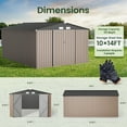 thumbnail image 6 of GVDV 10x14 FT Outdoor Metal Storage Shed, Durable Garden Shed with Updated Frame Structure for Backyard, Patio, Tool Storage, All-Weather Shelter, 6 of 10