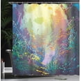 thumbnail image 3 of Underwater Fish Shower Curtain Set, Underwater with Coral Reef and Colorful Fish Aquarium Artistic Home Art, Bathroom Decor, Turquoise Yellow Pink, by Ambesonne, 3 of 4
