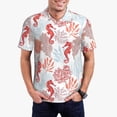 thumbnail image 2 of Balery Tropical Corals Seahorse Printed Men’s Short Sleeve Polo Shirt, Midweight Men's Shirt,Golf Polo shirts -Medium, 2 of 8