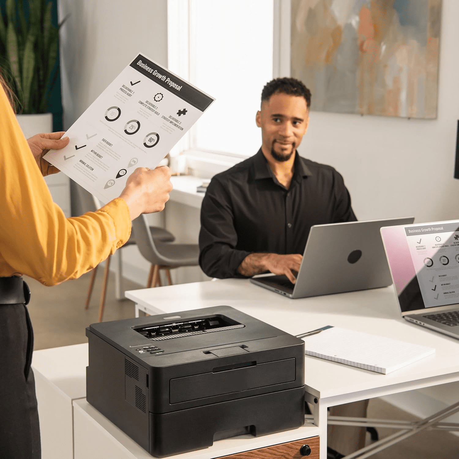 HL-L2460DW Wireless Compact Monochrome Laser Printer with Duplex, Mobile Printing, Black & White Output | Includes Refresh Subscription Trial(1),