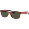 RB2132 646631 58MM Rubber Red on Black/g.15 Green Square Sunglasses for Men for Women + FREE Complimentary Eyewear Kit