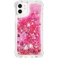 thumbnail image 3 of Compatible with iPhone 12 Mini Case Glitter Liquid Cute Clear Phone Case Floating Quicksand Shockproof Protective Bumper Silicone Soft TPU Case for iPhone 12 Mini 5.4 Inch Love Pink YB, 3 of 12