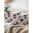 thumbnail image 3 of Outdoor Pillows Waterproof, Purple Florals Bedding Throw Pillows with Insert for Couch Sofa Bed, Farmhouse Botanical Peonies Vintage Leaves 12x20 Inch Pillowcases Decorative Patio Pillow Set of 1, 3 of 8