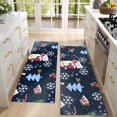 thumbnail image 4 of Kitchen Rugs Sets Of 2,Dark Blue Christmas Santa Pattern Anti Fatigue Kitchen Mat Rugs Non Slip Washable,Decorative Kitchen Floor Mats for Kitchen,Sink,Laundry,17"X47", 4 of 5
