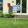 thumbnail image 2 of Portable Umbrella Clothesline, 64 Ft of Hanging Space, Pre-Strung with Stable Base, Lightweight, No-Rust Aluminum, Great for Indoors and Outdoors, Silver, 2 of 3