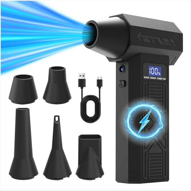 Ventilador Turbo P80 de 120.000 RPM, Soplador de Aire EléCtrico PortáTil, Herramienta de Limpieza con Carga y 4 Velocidades de Velocidad Ajustable.