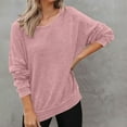thumbnail image 2 of FAIWAD Sweatshirt for Women Long Sleeve Crew Neck Side Split Oversized Pullover Tops Trendy Casual Knit Clothes, 2 of 9