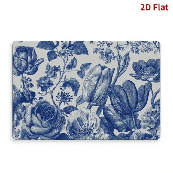 HELLOYOUNG Tin Painting Art, Vintage Blue Floral Metal Wall Art, Large 2D Handmade Decor for Wall, 11.81 X 7.87 Inch Rustic Home Decor