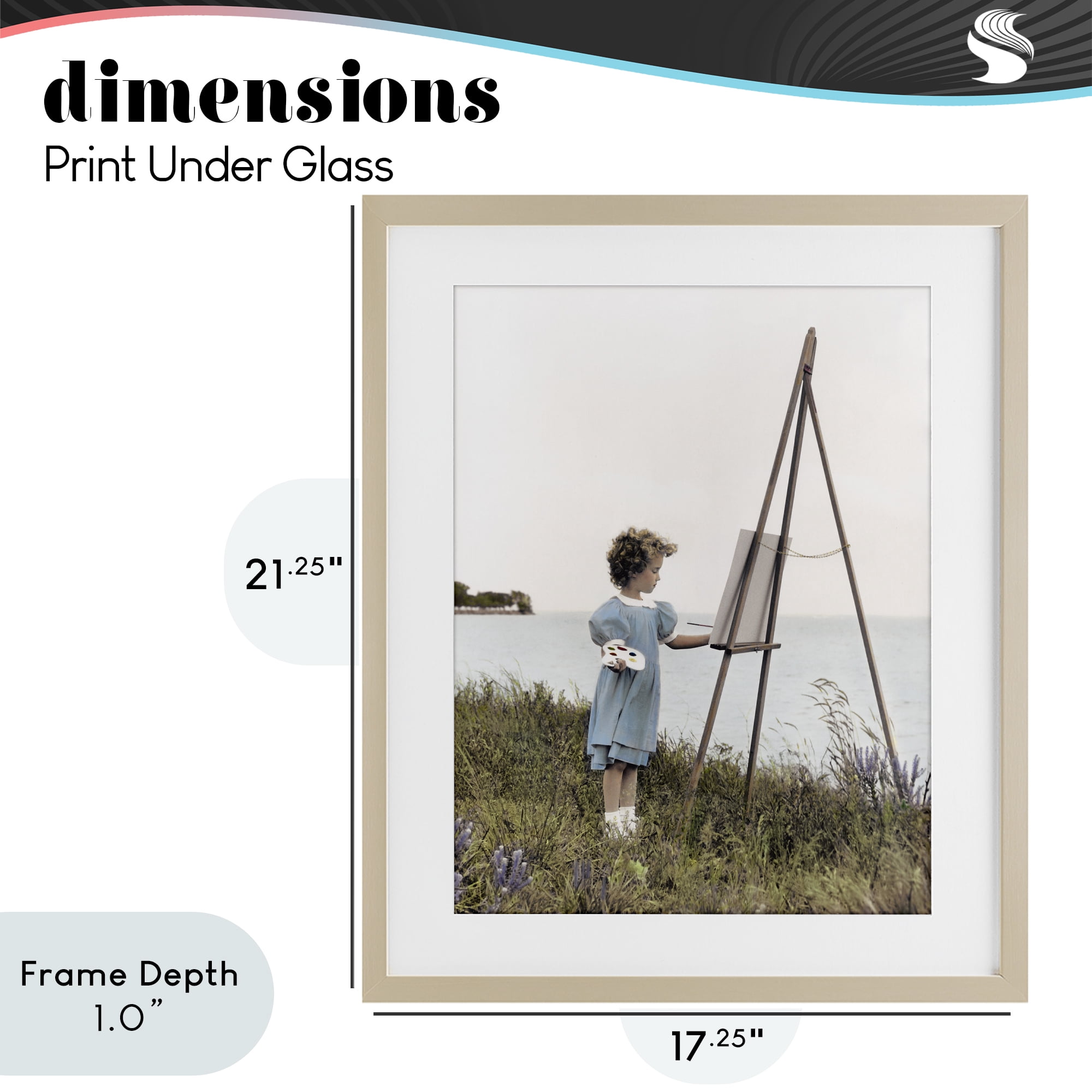 Stupell Industries Child Painting on Easel Birch Framed Print Under Glass, design by Kendra Dew