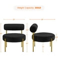 thumbnail image 2 of CRXX Modern Tufted Vanity Chair with Gold Legs for Bedroom Makeup Room Home Office, Black,1, 2 of 10