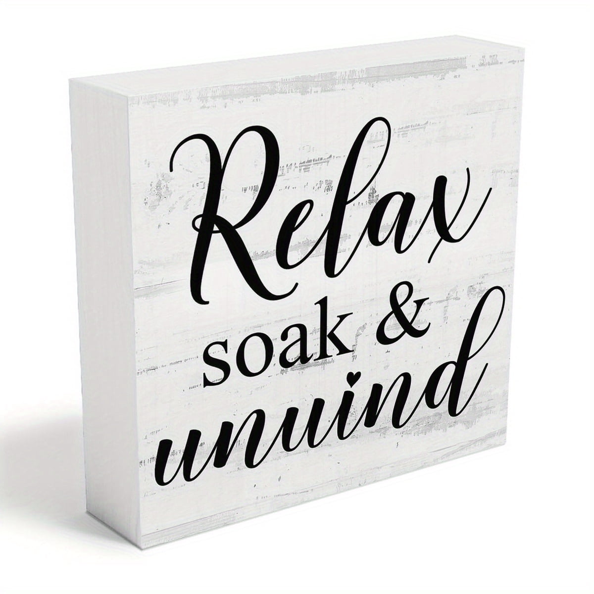 Wood Plaque Sign "Relax We're All Crazy" – 5.9x5.9 Inch, Farmhouse Style, White, For Home & Office Decor