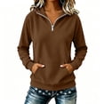thumbnail image 5 of Otntypg Womens Half Zip Oversized Sweatshirts Lightweight Cozy Hoodless Top 2026 Trendy Long Sleeve Pullover Tops Y2k Fall Outfits with Pockets, 5 of 7