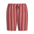 thumbnail image 6 of Daiia Stripes Red White Mens Woven Stretch Pajama Short,Short Pajama Pants-Large, 6 of 7
