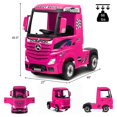 thumbnail image 2 of Costway 12V Mercedes Benz Actros Electric Kids Ride on Truck w/Remote Control&MP3 Pink, 2 of 9
