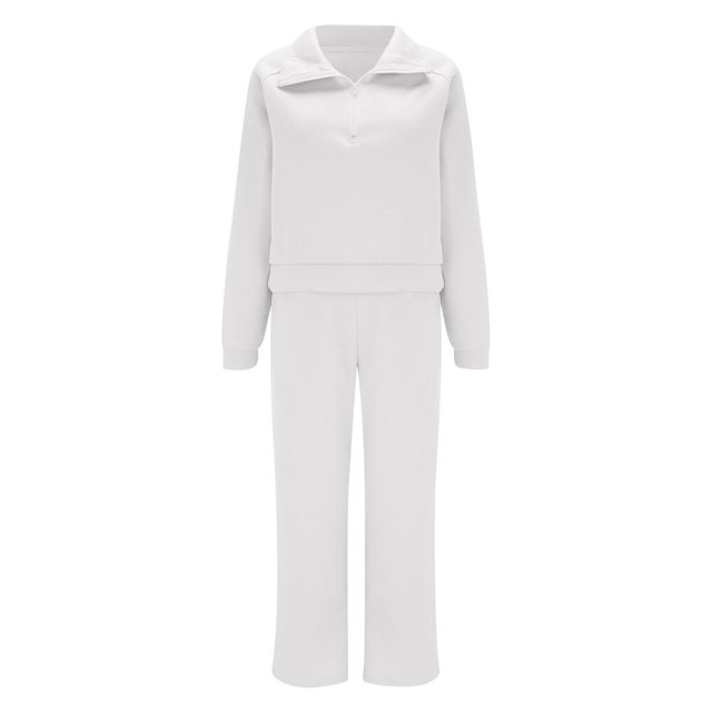 Ploknplq Jumpsuits for Women,Jogging Suits for Women Plus Size,Lounge Sets for Women,2 Piece Outfits Sweatsuit Sets Baggy Sweatpants,Matching Sets Women Clothing,Track Suits for Women Set White S