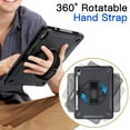 thumbnail image 5 of JETech Case for iPad (A16) 11th/10th Generation (2025/2022) with Built-in Screen Protector, Protective Shockproof Rugged Tablet Cover, 360 Degree Rotating Hand Strap Stand (Black), 5 of 7