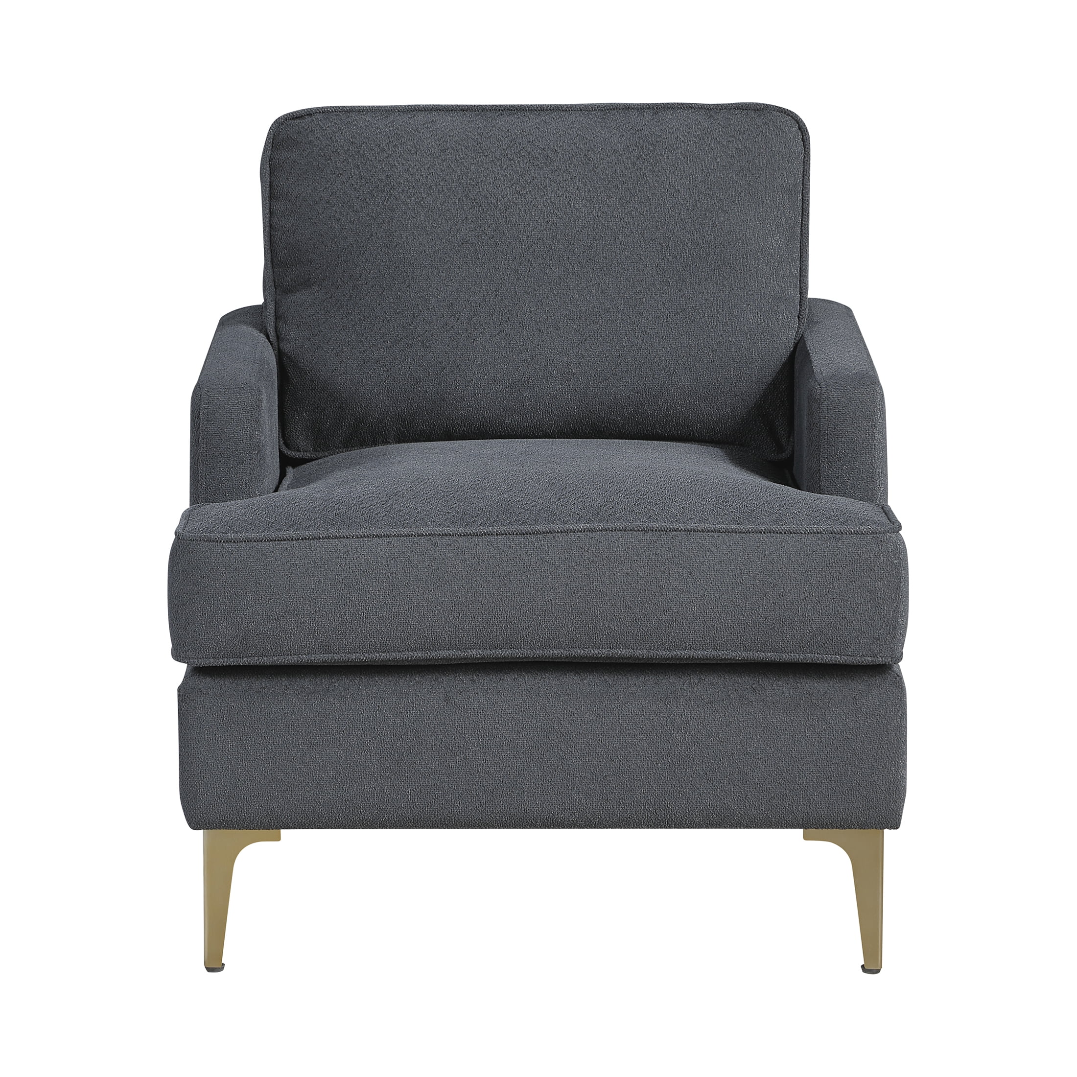 OakvillePark Northwyn Chenille Accent Chair with Metal Legs, Dark Gray