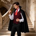 thumbnail image 6 of Ceisia Men Vampire Halloween Cosplay Costume Set Medieval Cape Vest Shirt Tie Outfit For Theme Party Role Play Gift, 6 of 6