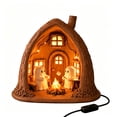 thumbnail image 2 of Halloween Cute Ghost Campfire Scene Resin Figurine Lamp, Halloween Ghost Cabin LED Night Light, Cute Cottage Tabletop Decor Light, 2 of 7