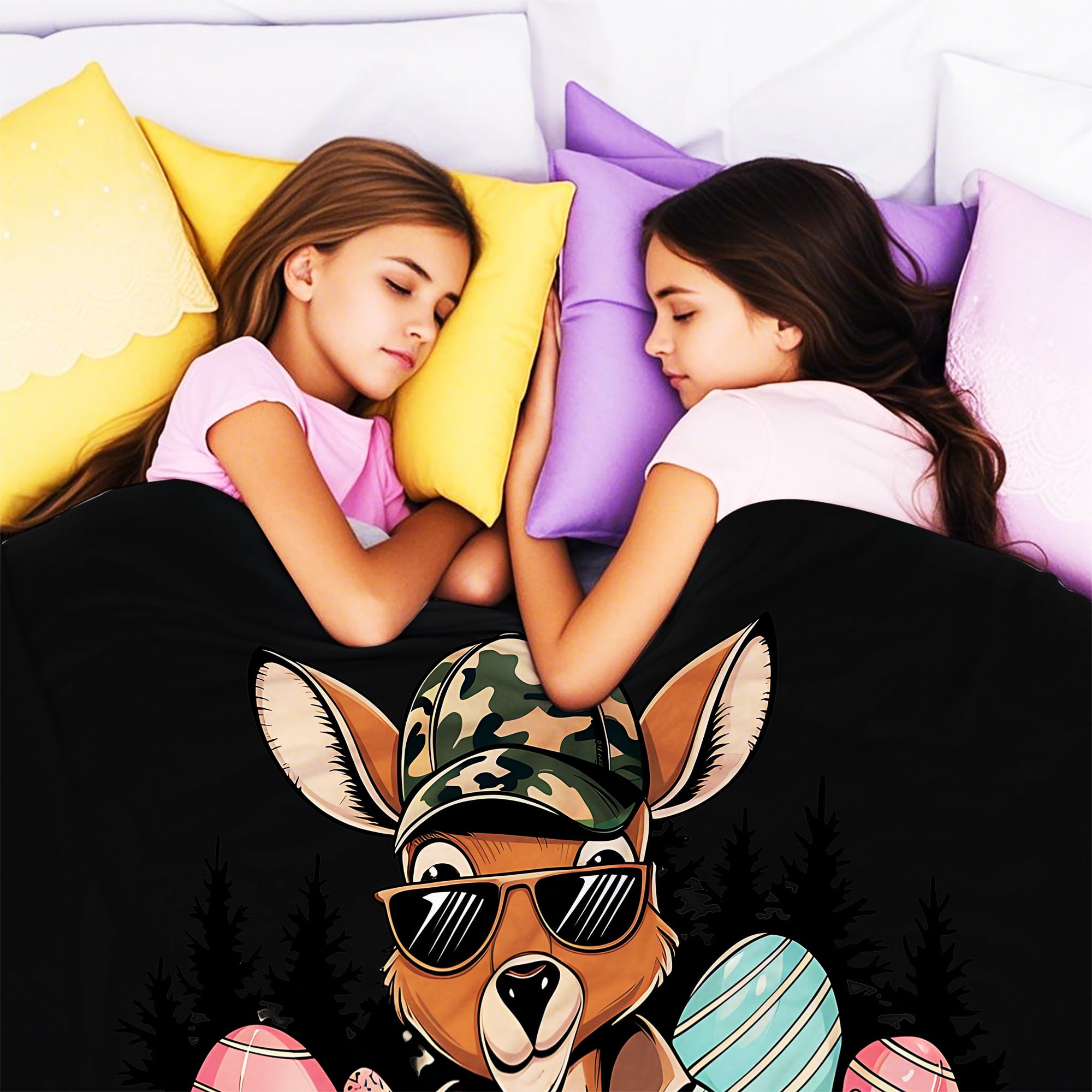 Easter Throw Blanket, Warm Fleece Flannel Bed Blanket, Lightweight Easter Blanket for Sofa Bed Couch 50"x60"