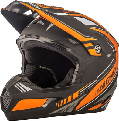 GMAX Adult MX-46 Off Road Uncle Helmet Matte Black/Orange XL 2X 72-6676 G3467256 