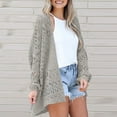thumbnail image 2 of Jxximdong Cardigans for Women, Crochet Cardigan Long Sleeve Light Loose Sweater, Women's Bolero Shrugs Gray, 2 of 7