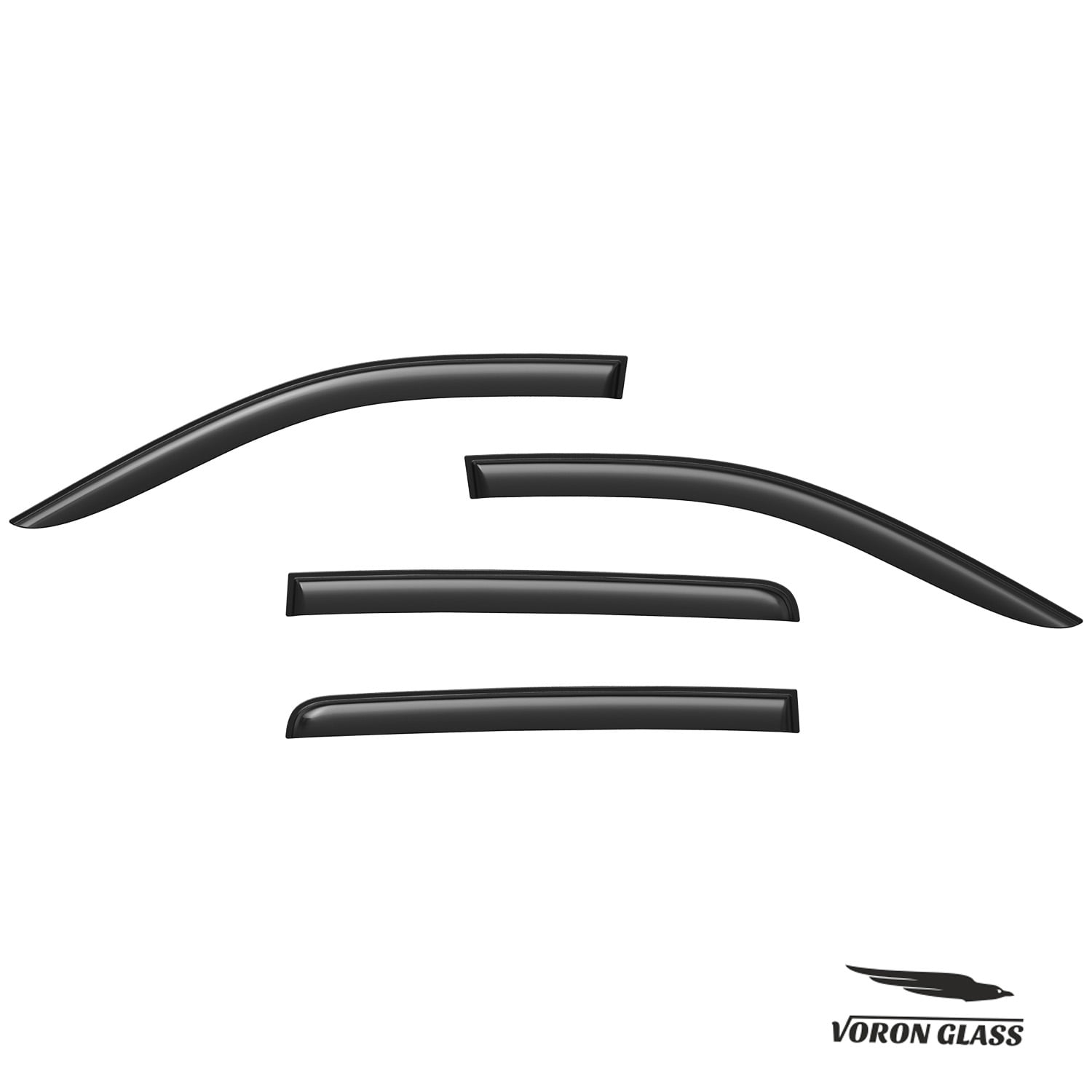 Voron Glass Tape-on Extra Durable Rain Guards for Ford Ranger 2024-2026 SuperCrew, Window Deflectors, Vent Window Visors, 4 Pieces - 100786