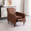 Euroco Modern Fabric Recliner Chair with Espresso Wood Legs, Adjustable Backrest & Plush Upholstery, Space-Saving Design