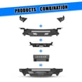 thumbnail image 3 of Modular 4 IN 1 Design Steel Front Bumper+Side Wing+Skid Plate+Winch Plate For 2019-2024 RAM 1500(Exclude EcoDiesel,Rebel,TRX & Ram 1500 Classic)w/2*4" Pod lights, 3 of 14