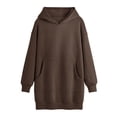 thumbnail image 4 of Gspmoly Robes Décontractées pour Femmes, Robe Patchwork Surdimensionnée pour Femmes, Manches Longues, Col à Revers Plissé, Robe de Soirée Tendance pour Femmes, Articles en Liquidation, 4 of 9