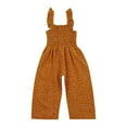 thumbnail image 1 of Girl’s Polka Dot Printed Ruffles Boat Neck Suspender Jumpsuit, 1 of 5