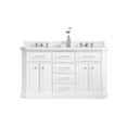 thumbnail image 2 of Water Creation Palace 60" Wood Double Bathroom Vanity in White/Nickel, 2 of 10