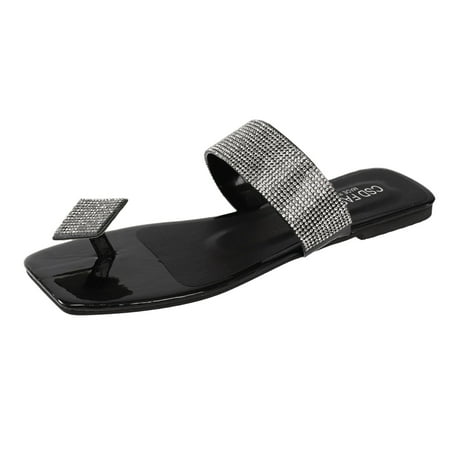 

ZHAGHMIN Women Sandals Heels Fashion Summer Women Slippers Rhinestone Thong Flat Comfort Casual Style Bunny Slippers Women Size 12 Slippers Socks For Women Non Slip Sheep Slippers For Women Slipper