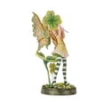 thumbnail image 5 of Pacific Giftware Lucky Clover Fairy Figurine Lucky Green Shamrock Fairy with Striped Stockings and Emerald Wings Perfect for Garden Home Decor for Spring and Nature Accent, 5 of 8