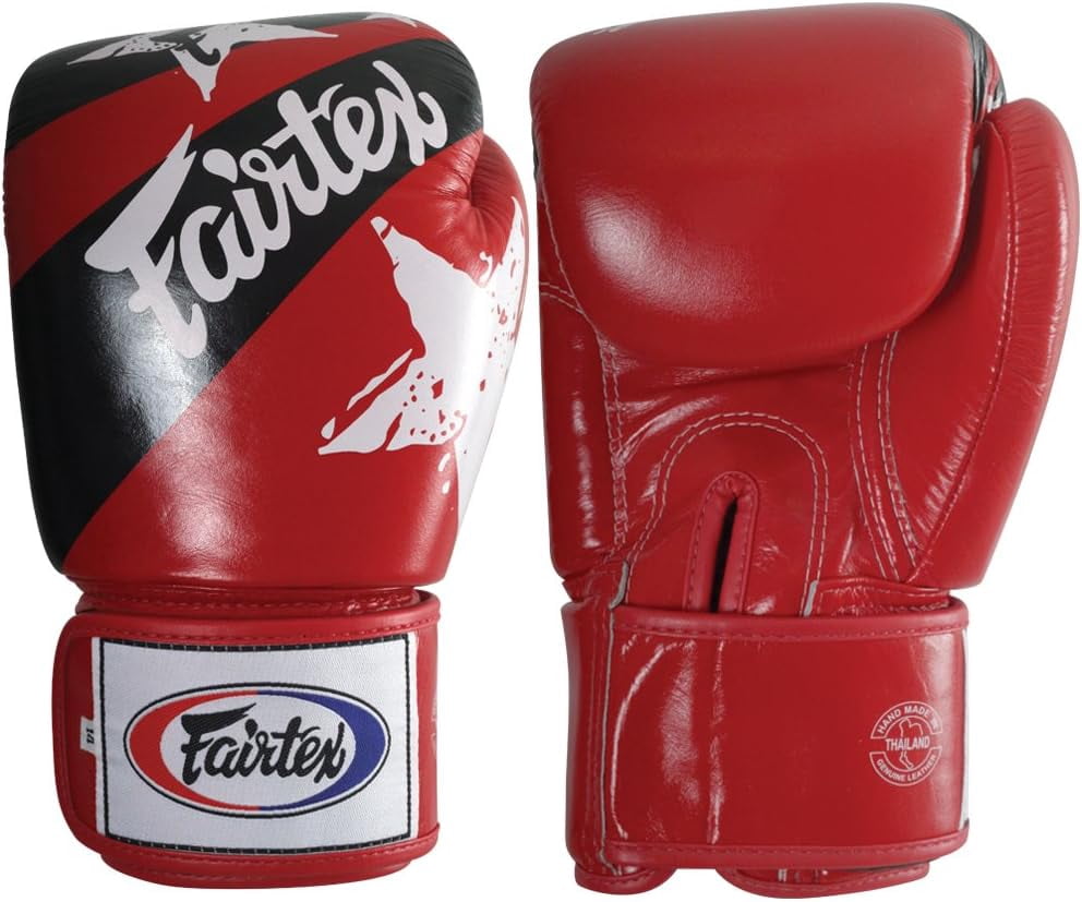 Fairtex Muay Thai-Style Sparring Gloves 16 oz Red / Black