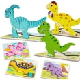 thumbnail image 1 of 6 Pack Wooden Dinosaur Puzzles For Toddlers-SinKeeU, 1 of 3
