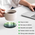 thumbnail image 3 of Teal Green Forest Coasters Set of 6, Absorbent Coasters for Drinks, Vintage Foggy Woods Tree Coaster for Desk Coffee Table Protection, Home Decor House Warming Gifts 4", 3 of 8