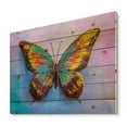 thumbnail image 2 of Designart 'Beautiful Butterfly In Orange and Turquoise' Modern Print on Natural Pine Wood, 2 of 5