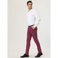 thumbnail image 4 of INSPIRE CHIC Vestidocuadros pahombre Pantalones de negocioscuadros ajustados con bolsillos rojo M, 4 of 6