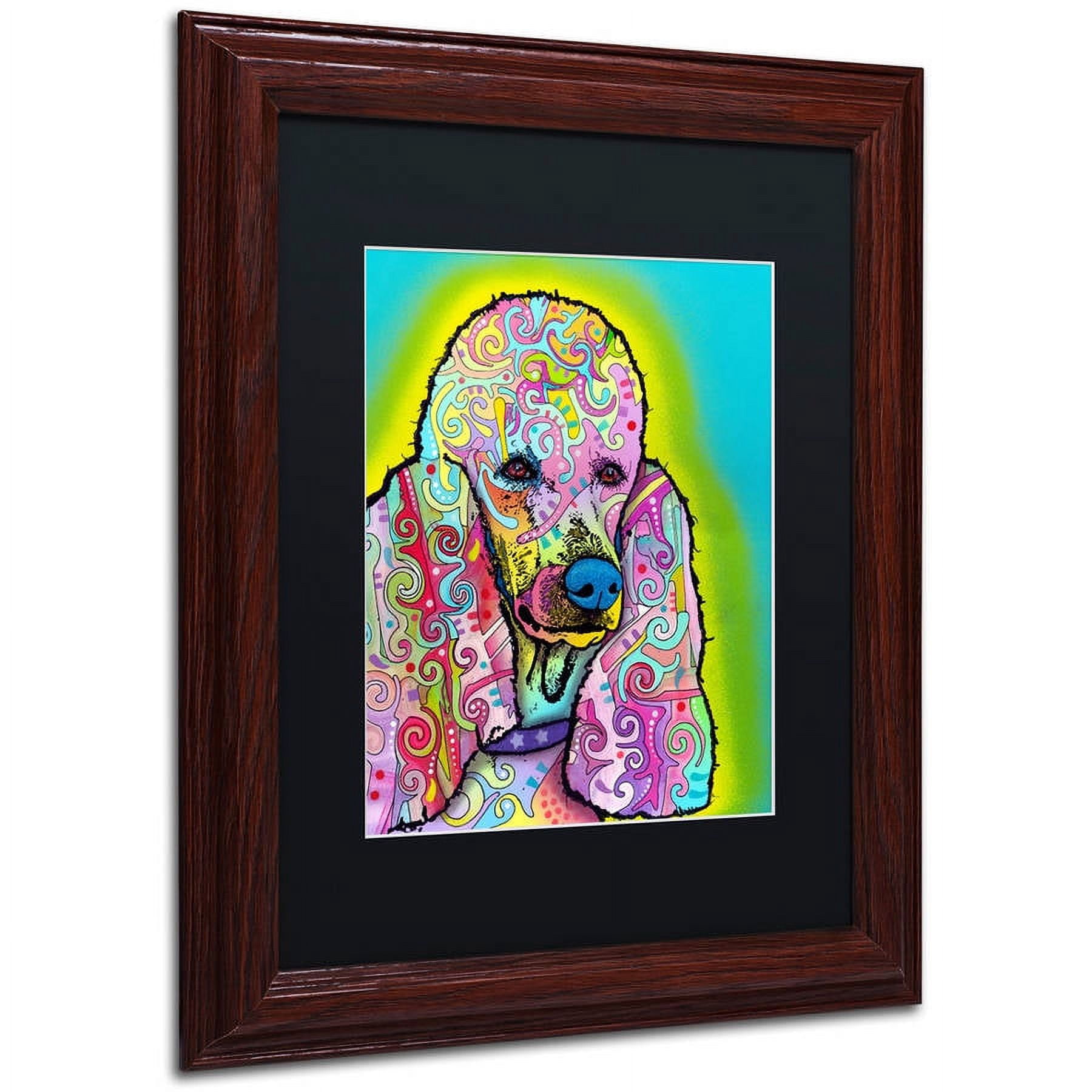 Trademark Fine Art "Poodle" Canvas Art by Dean Russo, Black Matte, Wood Frame