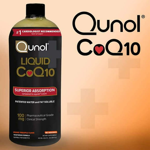 Qunol Superior Absorption Liquid CoQ10, Orange Mango, 100mg, 30.4 Fl Oz